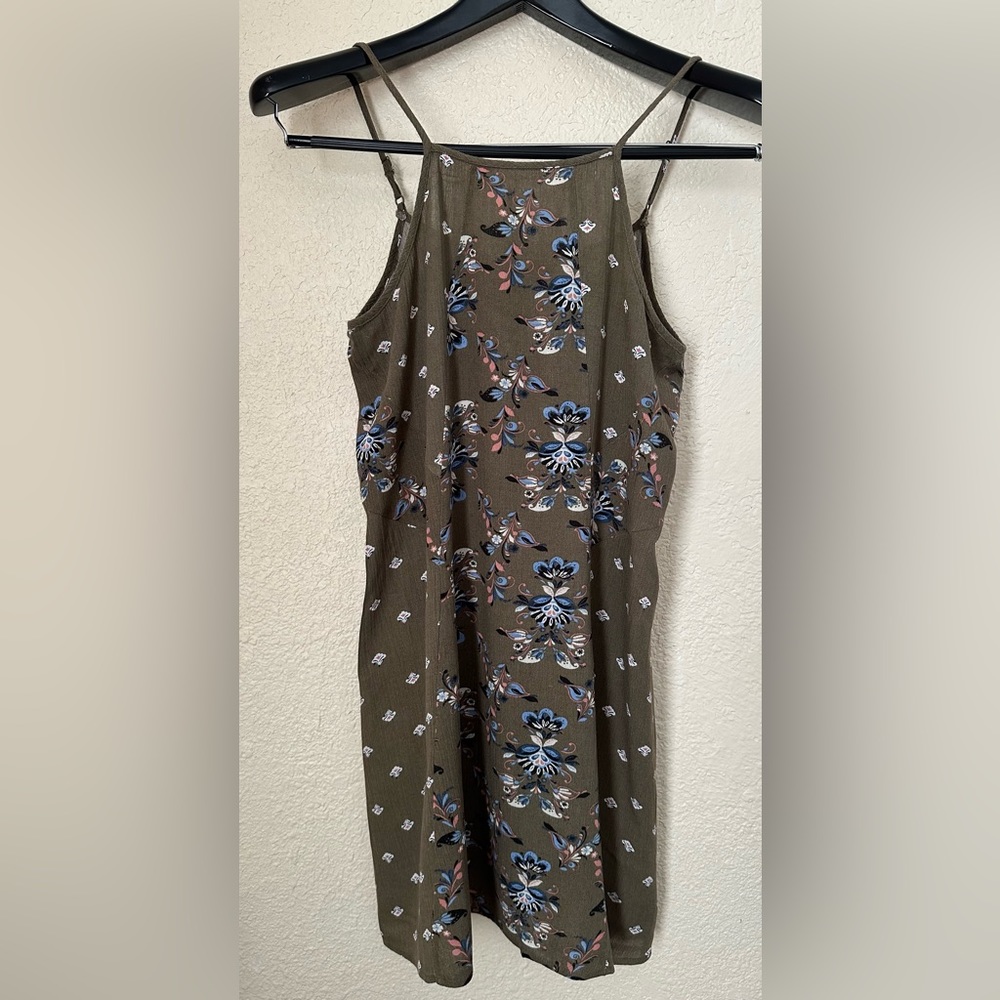 Dark Green Suspended-Neck for Junior / Woman S/m Mini Dress Spring/summer